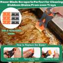 Heavy Duty Oven Cleaner Brush Kits, 12 Pcs Oven Cleaning Tools Accessories, Include Razor Blade Scraper, Crevice Cleaning Brush, Steel Wool Scrubber, Scrub Sponges,Cleaning Rags