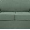 H.VERSAILTEX 3 Piece Stretch Sofa Covers for 2 Cushion Loveseat Couch Covers for Living Room Sofa Slipcovers (Base Cover Plus 2 Seat Cushion Covers) Thicker Jacquard Fabric(Medium, Loden Frost)