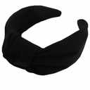 3 x Black Headband Top Knot Headband for Women, Black Headbands for Girls, Satin Knotted Wide Headbands Non Slip Hair Accessories