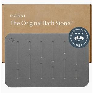 Dorai Home Bath Stone – Luxury Quick-Drying Stone Bath Mat, Non-Slip Surface, Rubberized Bottom Pad, Rain Slate Dorai Home Bath Stone – Luxury Quick-Drying Stone Bath Mat, Non-Slip Surface, Rubberized Bottom Pad, Rain Slate