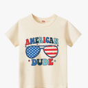 Kids Boys American Flag Shirts 4th of July T-Shirt Toddler Girls Cotton Patriotic Tops Tee Independence Day Clothes 3-4 Years