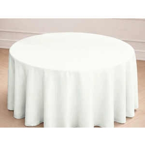 4pcs Polyester 120" Round Tablecloth Ivory - Seamless Wrinkle-Resistant Table Cover 