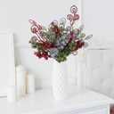 Shinymoon 72 Pcs Red Green Silver Christmas Tree Picks and Sprays Decorations 17'' 12'' 8.6'' Artificial Glitter Christmas Flower Berry Branches Stems for Xmas Tree Wreath Vase Filler Holiday Decor