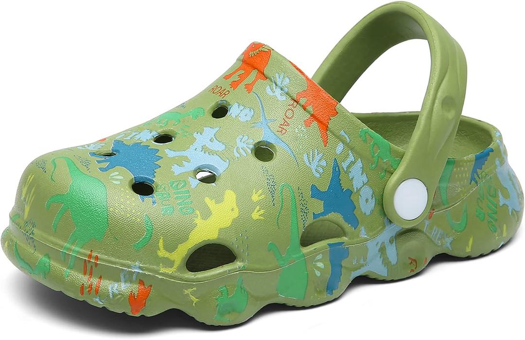 INMINPIN Kids Cute Clogs Cartoon Garden Shoes Boys Girls Slides Slippers Indoor Outdoor Children Water Shower Beach Pool Sandals, Fruit Green, 8.5-9.5 Toddler, Kids