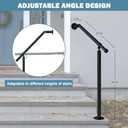 2 Pack Hand Rails for Outdoor Steps,Metal Deck Railing Kit Fits 1 to 3 Steps,Railings for Outdoor Steps for Concrete,Brick,Porch Railing