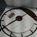 Modern Wood Walnut Dial Wall Clock, Large Simple Wall Decor Metal Frame Silent Non Ticking Clock for Living Room, Kitchen, Bedroom, Study Decoration, Handmade Home Present Idea, 29.5 in