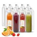 Holotap 16 OZ Empty Plastic Juice Bottles Pack of 30 Clear Disposable Bulk Drink Bottles with White Tamper Evident Caps Lids (16 OZ, White)