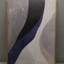 Large Abstract Framed Wall Art - Canvas Wall Art Pictures Prints for Living Room Decor Natural Float Framed Artwork for Bedroom Kitchen Home Office Decoration 72" X 36" Set of 3 Blue Grey (Navy)