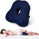 Knee Pillow for Side Sleepers, Knee Pillow, Alignment Pillow for Side Sleepers,Memory Foam Leg Cushion, Comfortable Sleeping Support,Hip Alignment Pillow for Legs/Buttocks/Back (Blue)