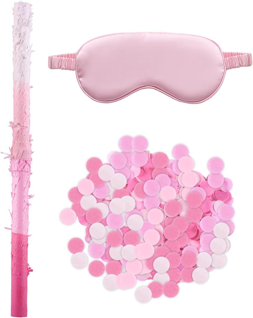 Pinata Sticks, Pink Pinata Stick and Blindfold, 30g Confetti