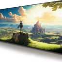 VNDL Gaming Mouse Pad XXL Extra Large Extended Non Slip - Anime Gaming Mouse Mat, Green, Black, Microfiber Cloth, Rubber, 31.5 x 15.7 in