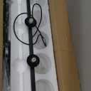 HuisMier 5 Lights Modern Globe Linear Pendant Lighting, Farmhouse Black Chandelier with White Glass Shade, Mid Century Globe Pendant Light Fixture for Dining Room Living Room Kitchen Bedroom