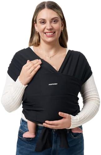 Baby Wrap Carrier, Easy to Wear Infant Carrier Slings, Lightweight Hands Free Baby Sling, Adjustable Baby Carriers for Newborn to Toddler 8-35 lbs, Black