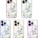 2 x for iPhone 13 Pro Magsafe Case, Magnetic Floral Blooms Design Cute Soft TPU Shockproof Protective for Girls Phone Women Cover