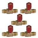 Midline Valve GASLxL1212-5 Premium Brass Gas Ball Valve with 1/ 2 in. Flare Connections (Pack of 5), 1/ 2 in x 1/ 2