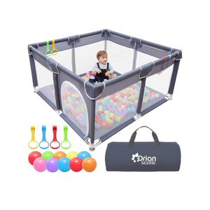 Orian Baby Playpen Large Playpen for Babies and Toddlers, Oxford Fabric, Indoor & Outdoor Play Pen, 10 Colorful Balls, 4 Pull-Up Rings, Carry Bag (50x50)