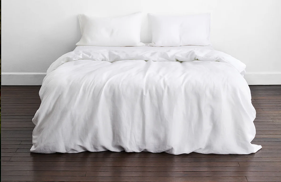 Bedding set Mattress cover, bed sheet, and 2 pillowcases ( Linen, King Size ,White )