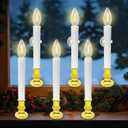 Christmas Window Candles Battery Operated with Timer, 6 Pack 10 Inch LED with Suction Cups, Warm White E12 Replaceable Bulbs, Flameless Battery Powered Lights for Windows Holiday Dcor