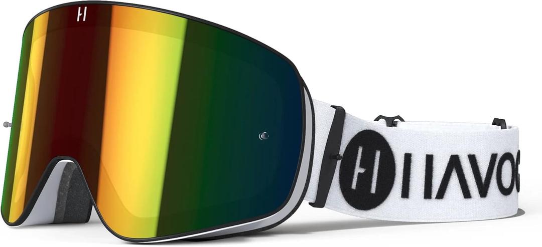 Havoc Racing Magnetic Frameless Goggles - For Motocross, Dirt Biking, Snowboarding, ATV, & UTV - UV Blocking Anti-Fog Goggles (Tempest)