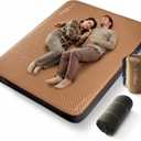 LOSTHORIZON Air & Foam Camping Mattress, Self-Inflating Sleeping Pad, 4.5" Thick, with Air Pump, Queen (Brown)