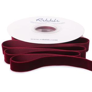 Ribbli Burgundy Velvet Ribbon 5/8 Inches Continuous10 Yard Spool Red Christmas Ribbon for Gift Wrapping Crafts Home Decor