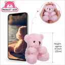 Threan 8 Pcs Mini Plush Bears 4'' Small Bear Bulk Stuffed Animal Toys Tiny Soft Bear Doll Present Stuffers for Keychain Baby Shower Party Favors Supplies(Pink), 4 Inch8 piece assortment