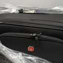 SwissGear Sion Softside Expandable Luggage, Black, Checked-Medium 25-Inch