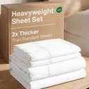 Extra Thick Heavyweight Queen Size 4 Piece Bed Sheet Set - Scalloped Edge Bedding - Soft & Wrinkle Resistant - Super Luxury Queen Bed Set - Premium Hotel Quality Sheets w/ Deep Pockets - Butter Yellow