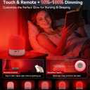 670nm Red Light for Sleep, 100% Blue Light Blocking, 360 Red Night Light Lamp with Remote & Touch Control, Dimmable, 4 Timers, Melatonin Promoting Natural Sleep Aid for Bedside Bedroom, Baby Nursery