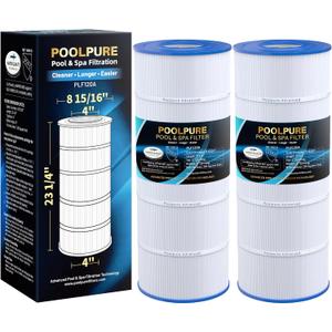 POOLPURE PA120 Pool Filter Replaces Hayward C1200, CX1200RE, Unicel C-8412, Filbur FC-1293, Clearwater II 125, Waterway Pro Clean PCCF-125, 817-0125N, 120 sq.ft Cartridge, 2 Pack