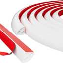 16.4ft/5m Flexible Peel and Stick Quarter Round Molding Trim for Walls,Bendable 1/4 Round Rubber Floor Shoe Molding,Crown Moulding Ceiling Border Trim,Double Adhesive Caulk Strip,White