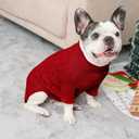 Dog Sweater Turtleneck Pullover Cable Knit for Boys Girls Medium Dogs Frenchie Dachshund Corgi Beagle Winter Stretch Clothes Long Sleeves (M, Red)