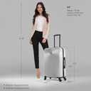 DUKAP INCEPTION 24-Inch Medium Hardside Spinner Luggage Lightweight Silver