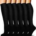 BHINEGO Compression Socks for Women and Men 6 Pairs 15-20 mmHg Circulation-Best Support for Athletic Running Cycling, Large-X-Large