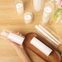 Shihanee Set of 24 Pillar Candles and Glass Cylinder Vases Assorted Sizes Cylinder Holders for Pillar Candles Home Table Centerpieces Wedding Party Decorations (White)