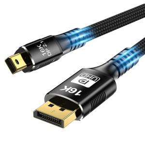 Mini DisplayPort to DisplayPort 2.1 Cable, Mini DP to DP Cord Supports 16K@60Hz/ 8K@120Hz/ 4K@240Hz Display, Bi-Directional, HDR for Apple MacBook, Doesn't Work with Thunderbolt 3/4/5 Ports (5 ft)