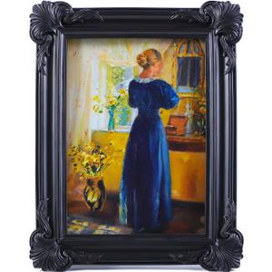 SIKOO 2.5x3.5 Vintage Picture Frames Small 2.5x3.5 Antique Ornate Picture Frame with Glass Front for Tabletop and Wall Hanging Victorian Home Decor Gallery Wall Black