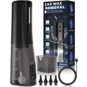 Ear-Wax-Removal, Electric Ear Irrigation Flushing System, Water Powered Ear Cleaner for Earwax Buildup, Rechargeable Ear Wax Removal Tool, Safe and Effective Ear Cleaning Kit for Adults and Kids