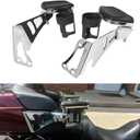 Motorcycle Cup Holder Rear Passenger Armrests W/Drink Water Holders Mount Fit for Harley Touring Glide 1997-2013, Chrome