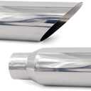 RP Remarkable Power, 2.5" Inlet - 3.5" Outlet 12" Long Stainless Steel Angle Cut 45 Degree Exhaust Tips, 2 Pack