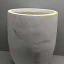 Kante 21.7" H Pure White Concrete Tall Planter, Large Outdoor Indoor Decorative Pot with Drainage Hole and Rubber Plug, Modern Round Style for Home and Patio