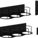 Garvee 4 Pack Magnetic Stanley Cup Water Bottle Holder for Fridge, Magnet Cup Holder Organizer with Tumbler Lid & Straw Organizers, Fits 40 & 30 Oz Cups for Kitchen, Office (Small)