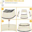 SUNNYPARK Metal Christmas Tree Collar Decoration, 23.5 Inches Diameter Indoor Outdoor Cream Tree Collar for Artificial Trees Christmas Tree Ring for Holiday Party Decoration