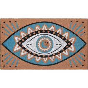 Folkulture Welcome Matt Outdoor | 16 x 28 Evil Eye Decor Mat for Front Door Mat Outside Entrance | Eco Friendly | Welcome-Mats Cute | Coir Door Mats | Outdoor Decor for Home | Durable & Anti Slip