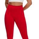 NANJI High Waisted Leggings with Pockets for Women - Buttery Soft, Stretch Yoga Pants, Squat Proof Casual Workout Leggings (Red, XS)