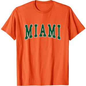 MIAMI - Throwback Design - Classic T-Shirt (Small, Orange)