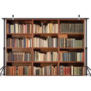 LYWYGG 7X5FT Bookshelf Backdrop Vintage Bookcase Magic Books Grunge Ancient Library Vinyl Photography Background Photo Studio Props CP-49