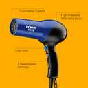 Conair Turbo 1875W Hair Dryer, Ionic Blow Dryer, Diffuser Hair Dryer for Frizz F-ree Curls & Waves, Fast-Dry Hair Dryers for Women, Hair Dryer with Diffuser, Hair Diffuser & Concentrator, Blue/Black