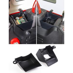 Savadicar RBR Wheel Well Storage Organizer for 2024+ Jeep Wrangler JL JLU 4XE - Set of 2 ABS Rear Trunk Side Trays to Maximize Storage Space, Interior Accessories, Black (Patent authorization)