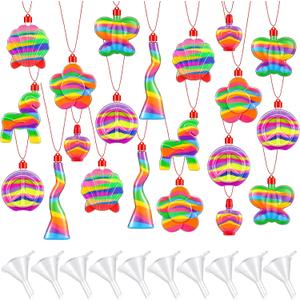 Zubebe 200 Pieces Sand Art Bottle Necklaces Bulk Art Containers Craft Kit Summer Party Favors DIY Activity Group with Clear Plastic Mini Funnels for Birthday Wedding Party Supplies, Sand Not Included, 18 cm x 26 cm x 2 cm
